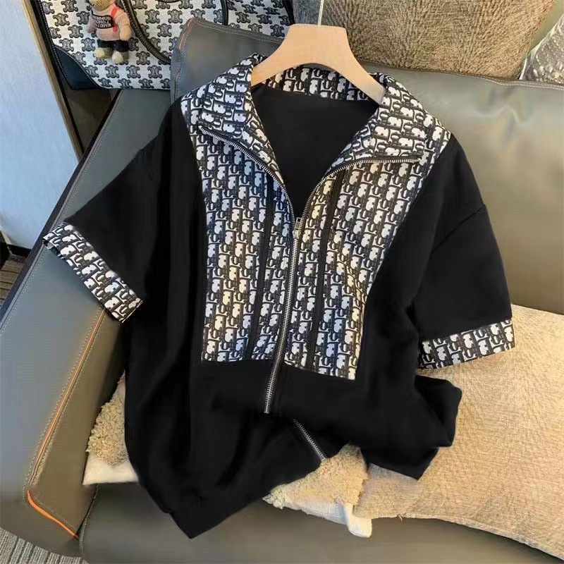 Fashion suit Summer 2024 new short sleeve shorts two-piece plus size women's dress