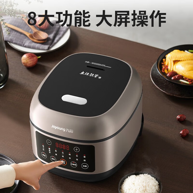 九阳（Joyoung）电饭煲 电饭锅家用大容量4升IH电磁加热铁釜智能多功能煮饭可定时预约3-6人用电饭锅 F-40T06
