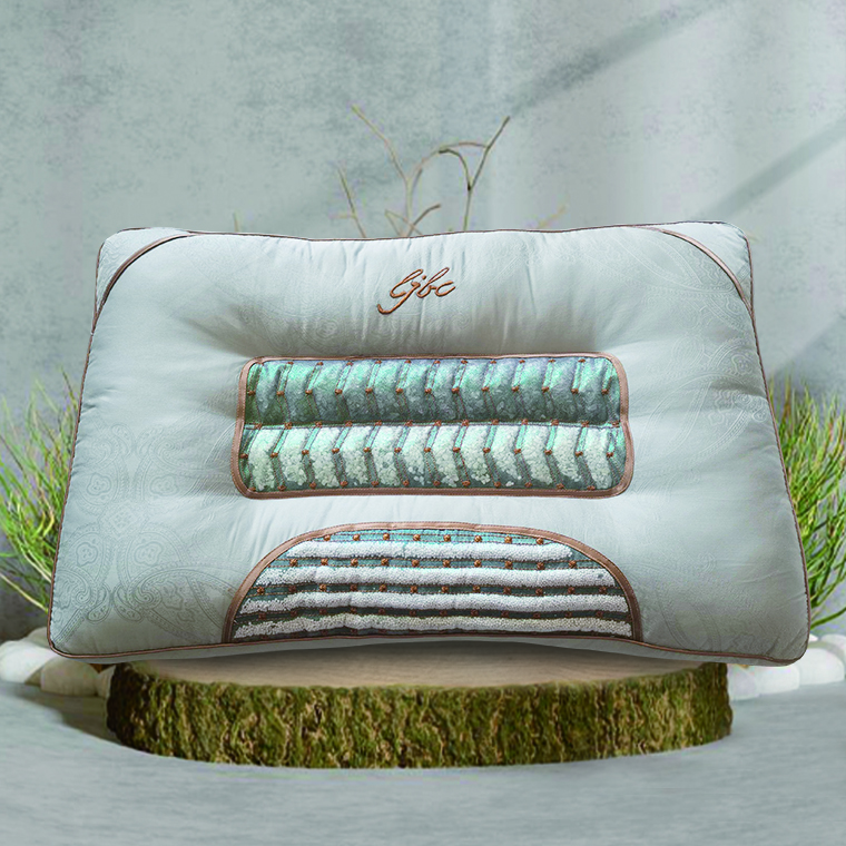 代代康 托玛琳磁疗紫水晶玉石贡缎枕头DD016