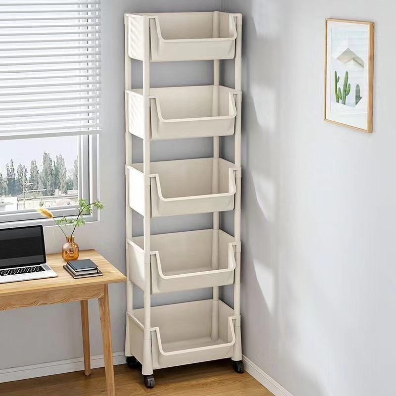 Student mobile bookshelf storage shelf Floor-to-ceiling living room bedroom dormitory Please select a single layer overlay