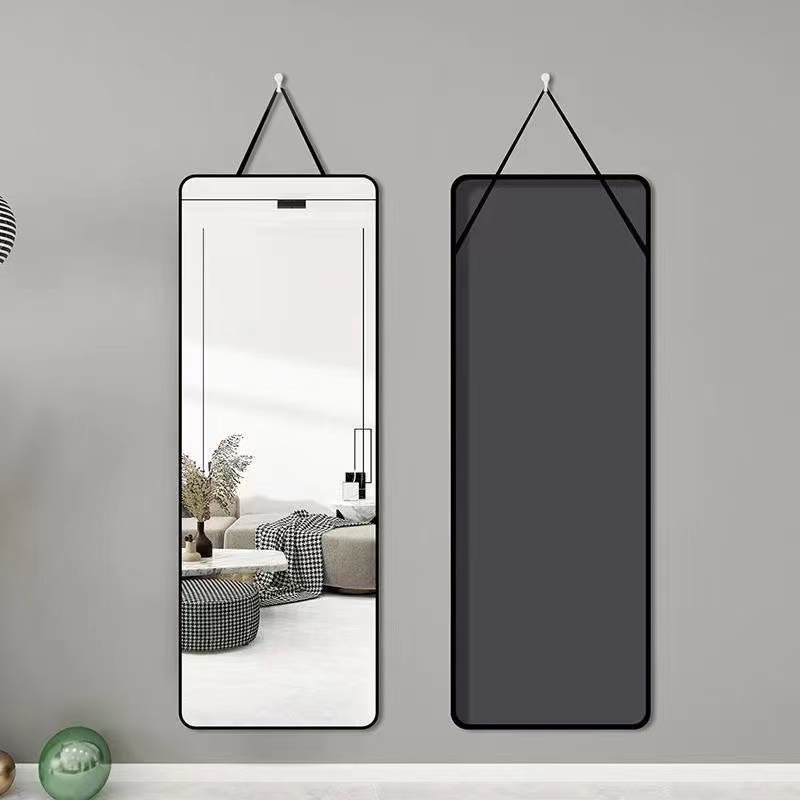 Mirror full-body mirror hanging wall wall hanging wall Home bedroom dormitory simple lanyard strap rope hanging glass