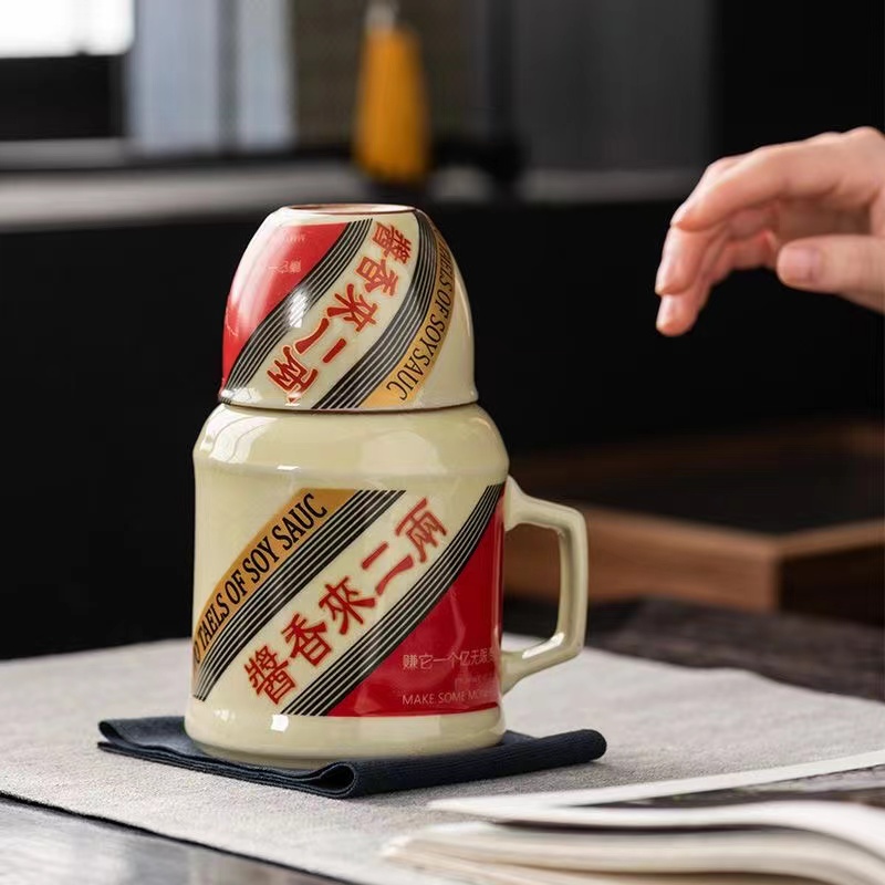 Ru kiln small warm pot can be raised to open a piece of retro soy sauce with cover large capacity ceramic anti-hot tea pot cup m