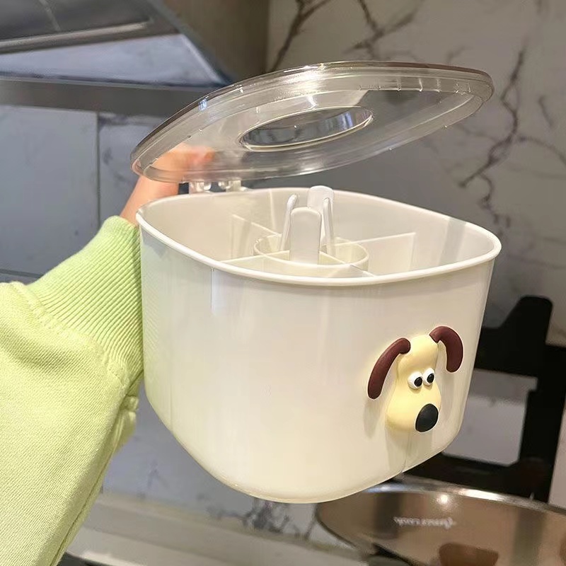 Kitchen combination salt shaker Large capacity seasoning box Cream air four-in-one moisture-proof seasoning box