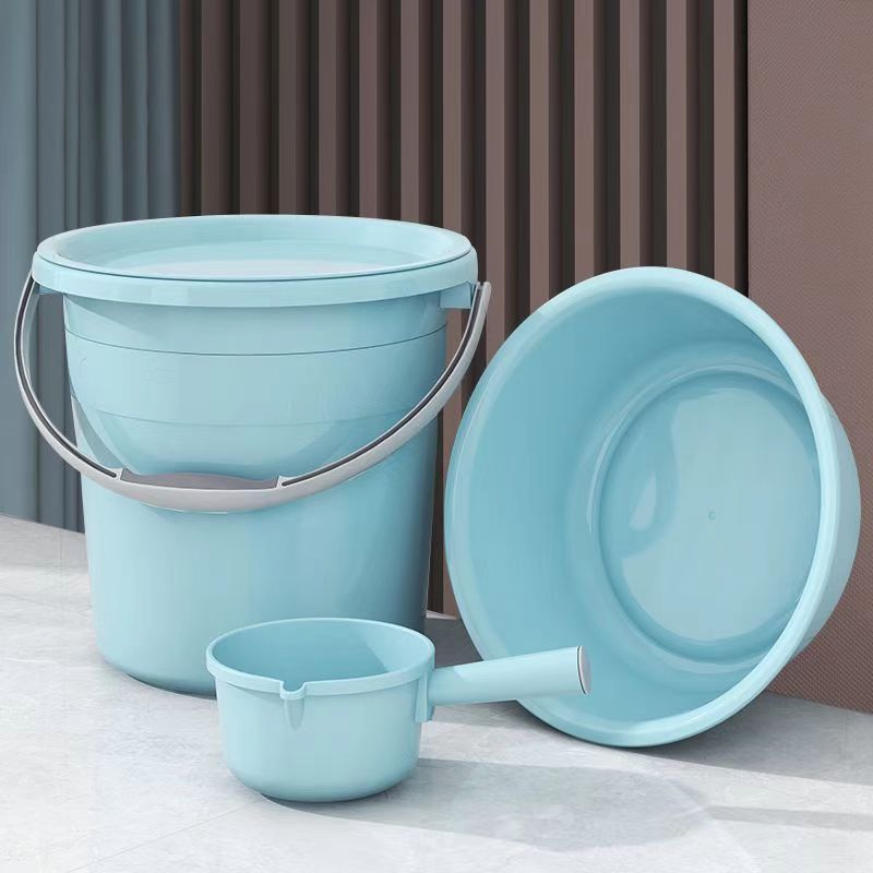 Bucket Household student dormitory thickened multi-functional scrub hand water laundry bucket with lid large capacity water stor