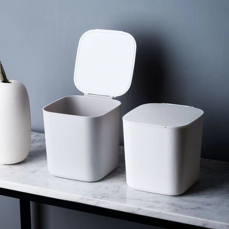 Tabletop trash can Family living room bedside table storage bucket