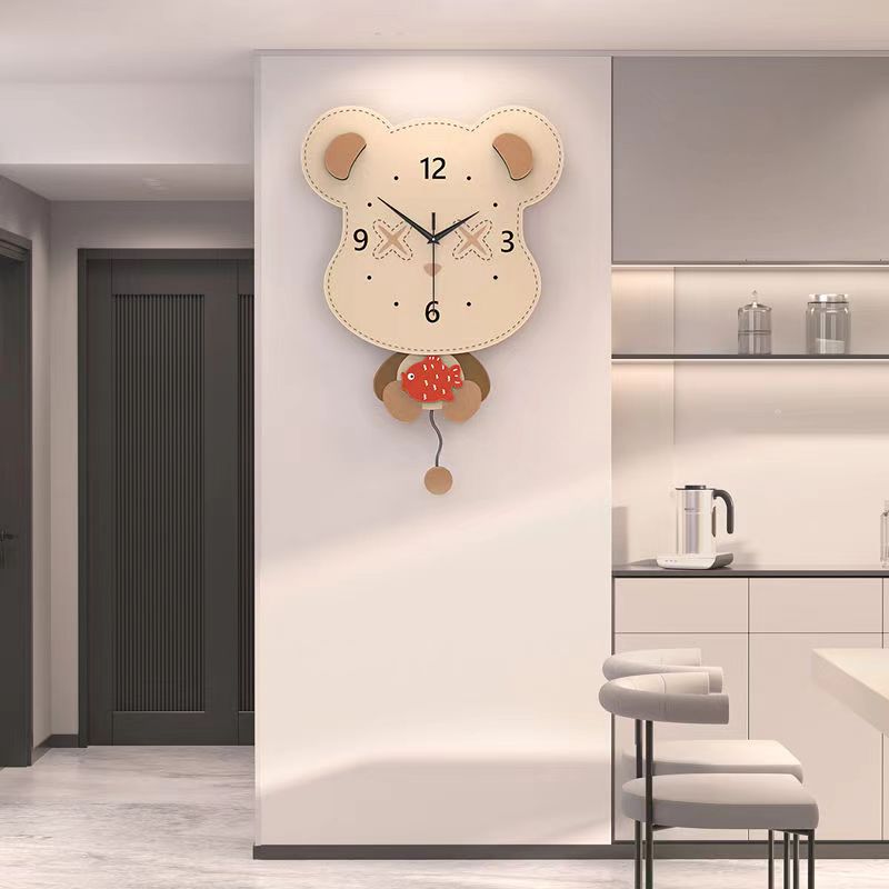 Clock hanging living room home decoration Bedroom clock hanging on the wall without punching bass simple creative modern Nordic 