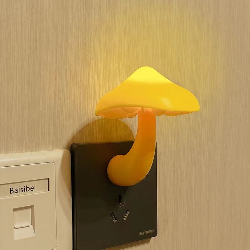 Night sensing mushroom ins night light led plug-in bedroom bed sleep light control induction night atmosphere light