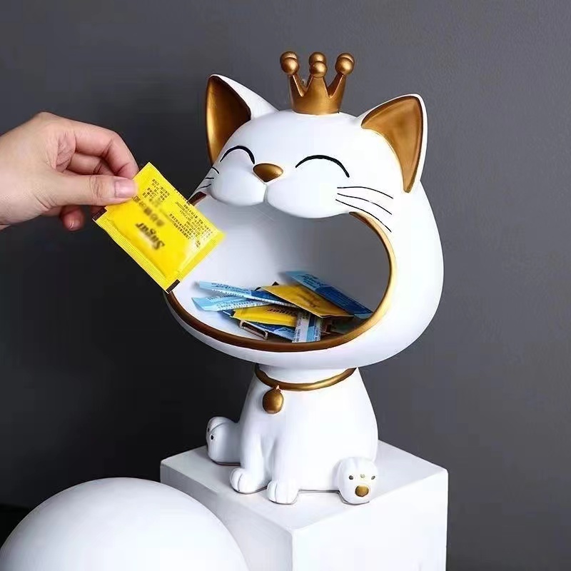 Creative charm cat ornament Porch key storage living room home decor cure cute ins style decoration