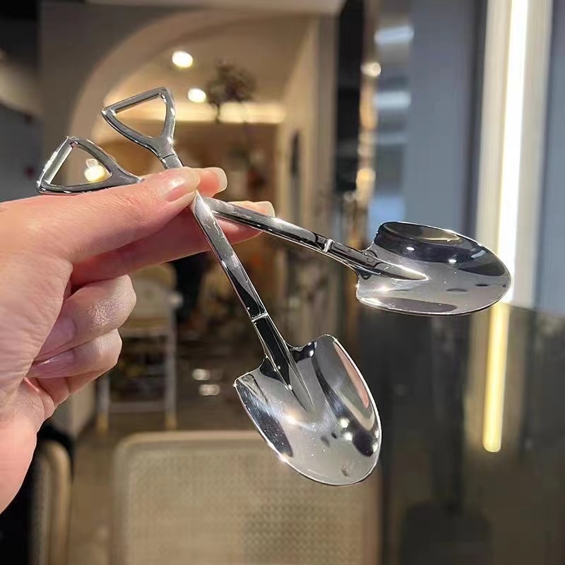 Creative 304 stainless steel spoon ins Dinner dessert ice cream watermelon spoon Thickened household spade spoon