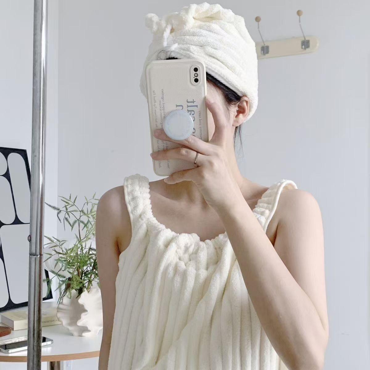 New bath towel can wear a bath skirt can wrap adult 2024 bathrobe fashion home absorbent bath lazy bathrobe students