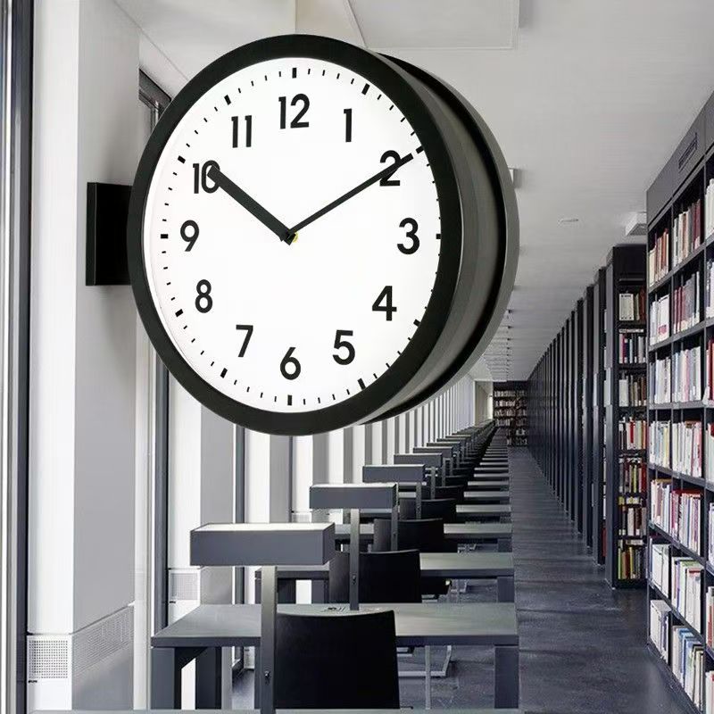 Modern creative double-sided clock living room wall clock Home dining room Quiet bedroom wall clock