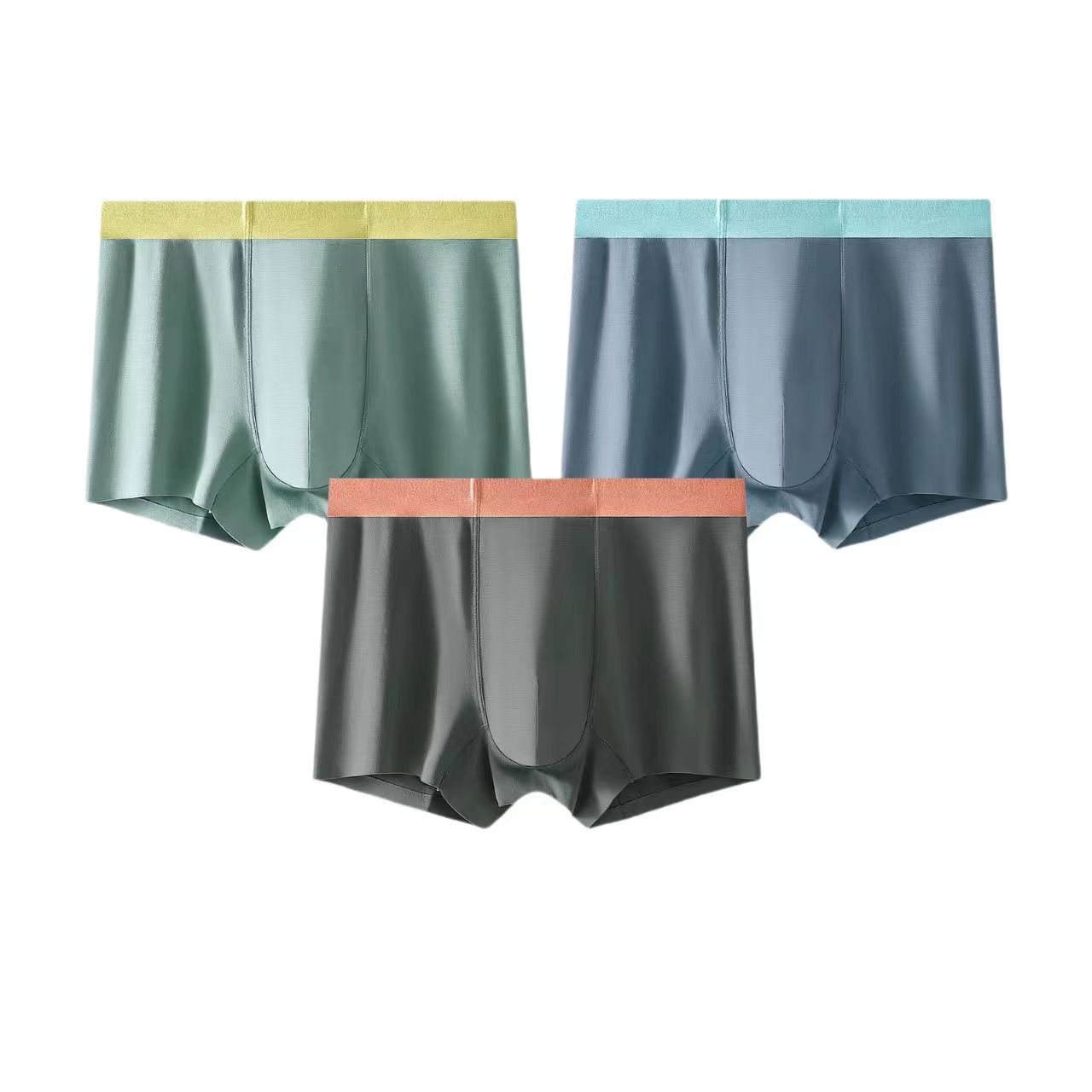 【秋鹭】2411款号50S莫代尔无痕纯色男平角内裤1盒3条