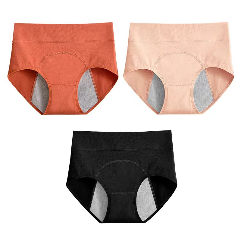 【秋鹭】2435款号高腰纯棉女生理内裤1盒3条