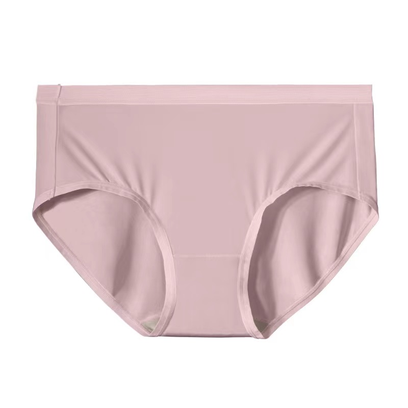 【秋鹭】2436款号超薄冰丝中腰女内裤1盒3条