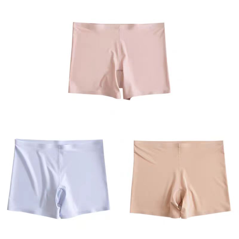 【秋鹭】2439款号冰丝无痕女安全裤1盒3条