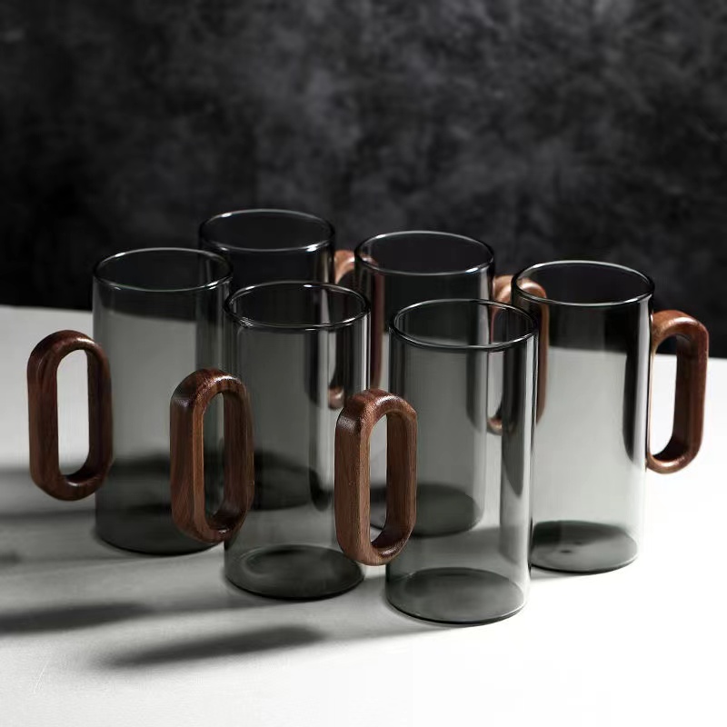 Home water cup light luxury guest teacup glass high temperature resistant living room glass heat resistant household high-grade 