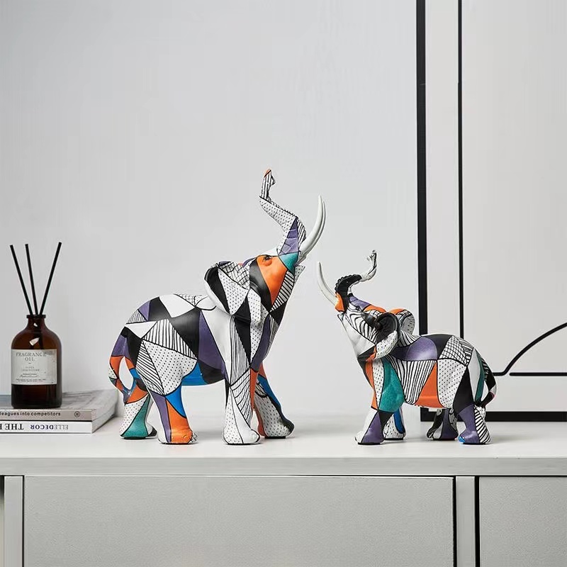 Abstract art elephant decoration advanced sense of home accessories living room entrance wine cabinet TV cabinet decoration ligh