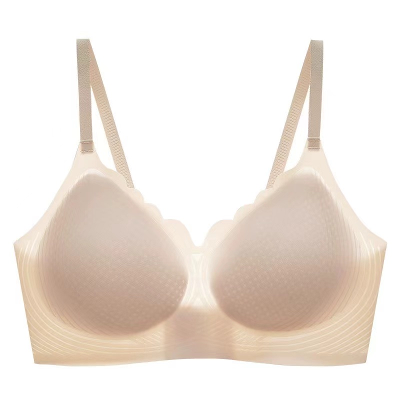 【秋鹭】款号2453冰丝无痕果冻条小胸聚拢女文胸盒装