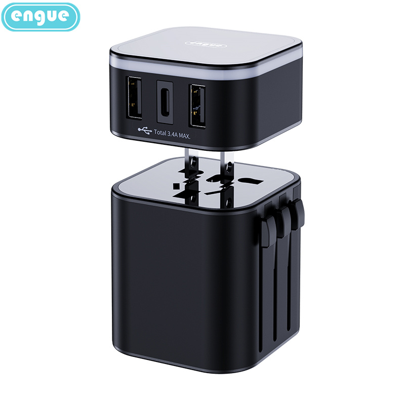 engue恩谷 劲量 3.4A双USB Type-c全球转换插头