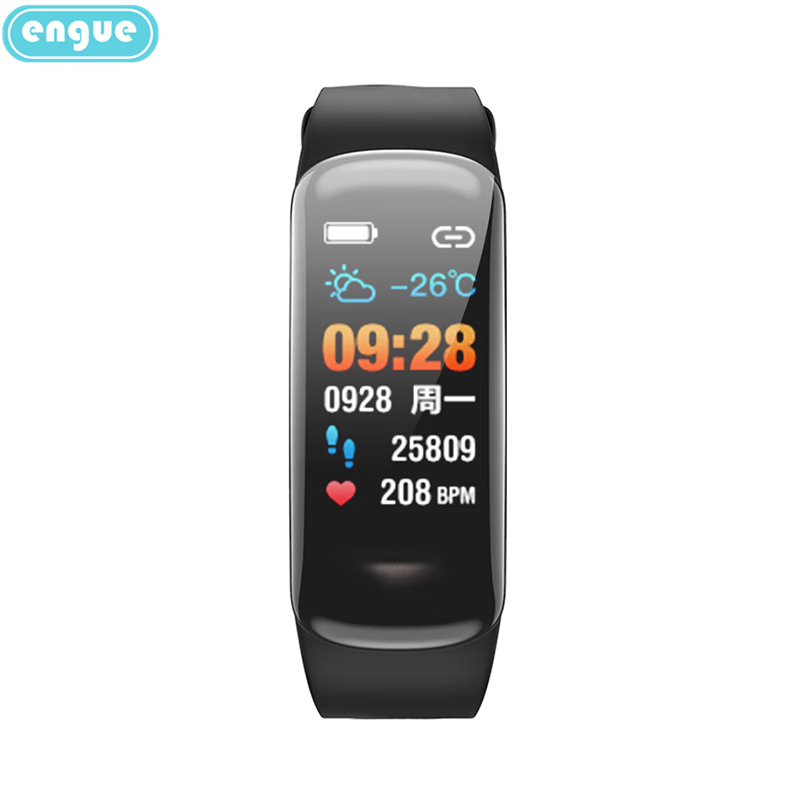 engue恩谷时间日期显示记步心率监测 智能运动手环手表 EG-T3S心率手环