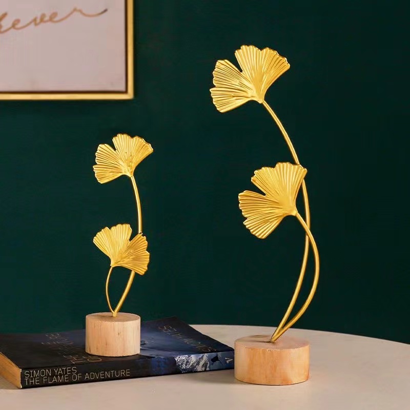 Metal ginkgo leaf decorations home living room porch bedroom shop model room desktop ins crafts