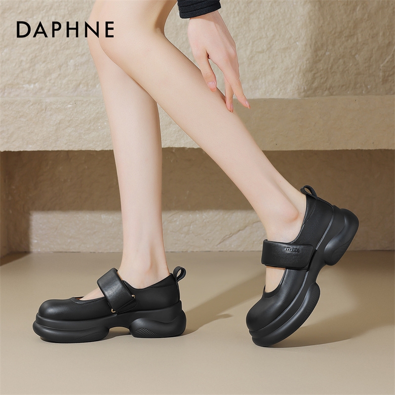 达芙妮厚底魔术贴玛丽珍鞋女鞋圆头法式浅口单鞋4023404080