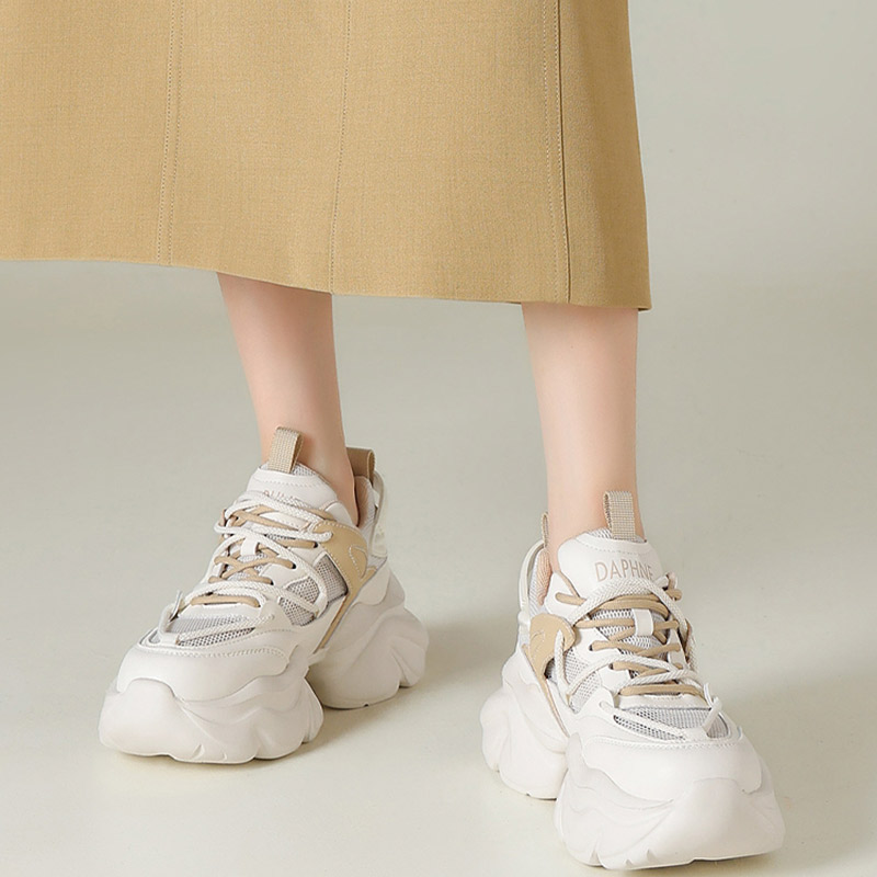 达芙妮厚底老爹鞋增高松糕女鞋运动休闲鞋子4024101487