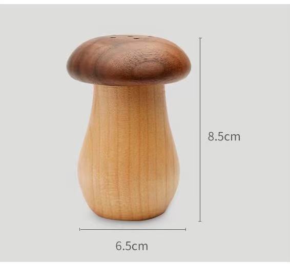 Creative practical solid wood toothpick holder household toothpick box Black walnut beech double wood lovely mushroom toothpick 