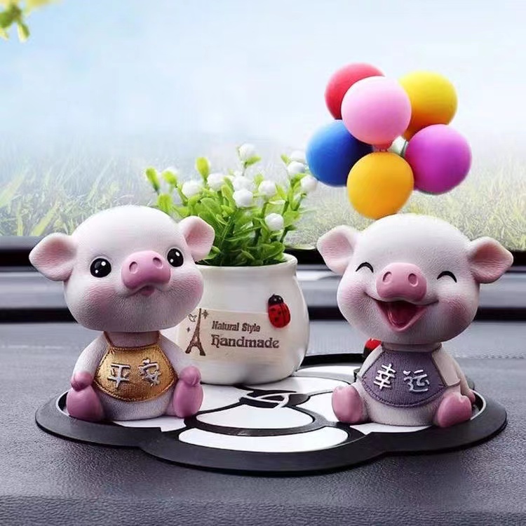 Car decoration shaking head pig car car interior decoration creative personality high-grade decoration men and women lovely