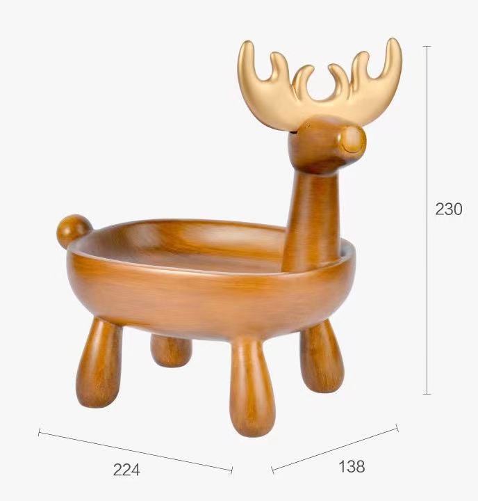 Creative entry door key storage decoration living room home fawn imitation wood jewelry rack New home Christmas gift