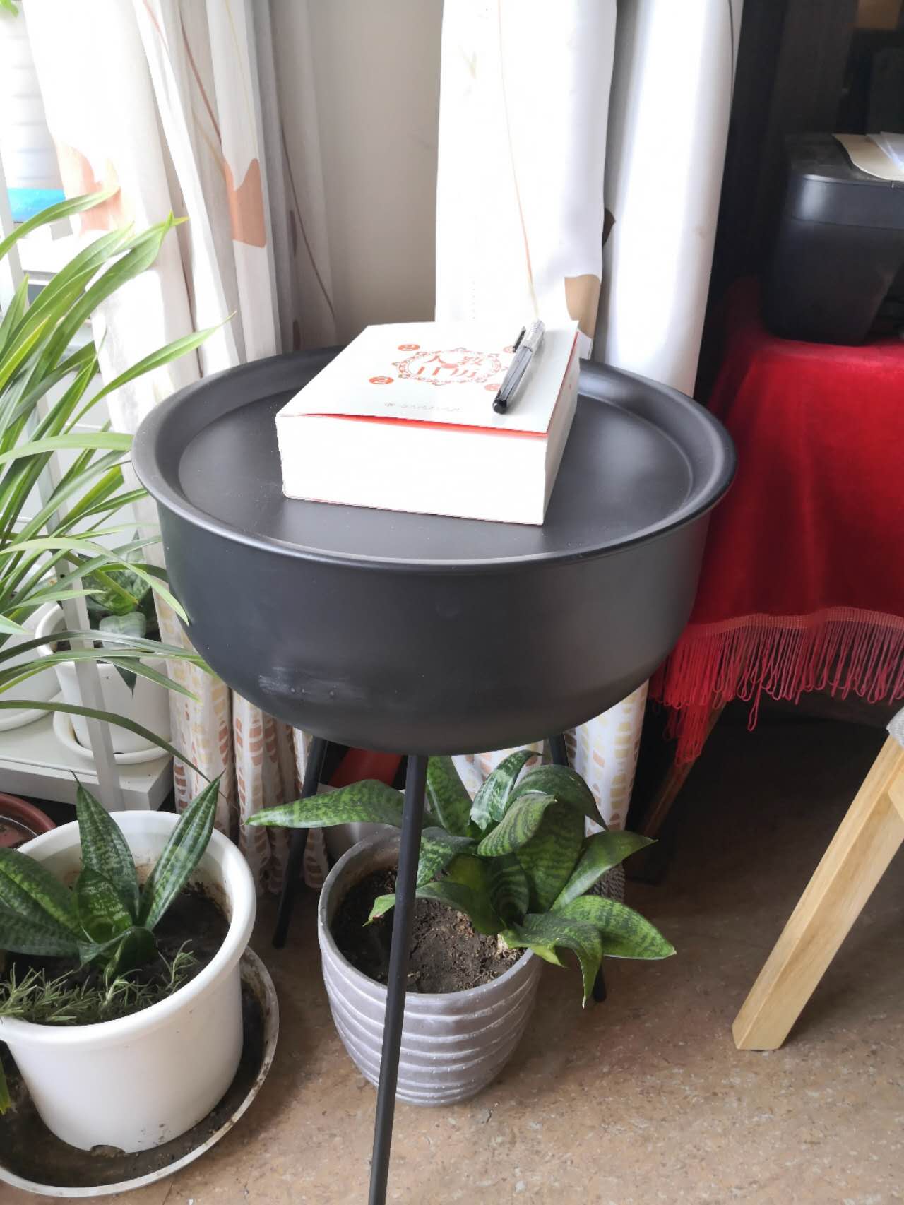 Nordic light luxury bedroom nightstand Nordic small side table iron bed