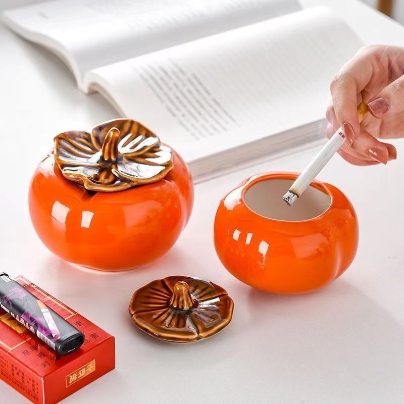 Creative ashtray home ceramic personality home living room persimmer such as Italy and Europe ins Tiktok boom simple decoration