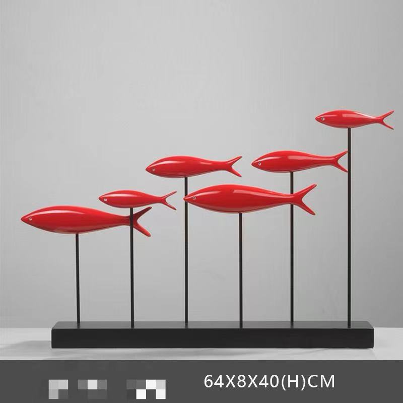 Zhaocai fish arts and crafts TV cabinet decoration Northern Europe modern simple living room porch creative decoration senior se