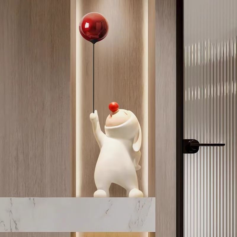 Modern simple balloon rabbit TV cabinet decoration porch decoration living room display cabinet elf rabbit home gift
