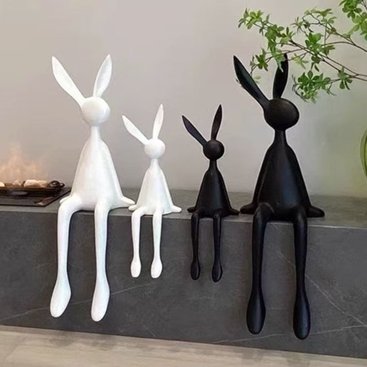 Abstract rabbit decoration light luxury hanging creative porch modern garden net red sculpture home restaurant decoration