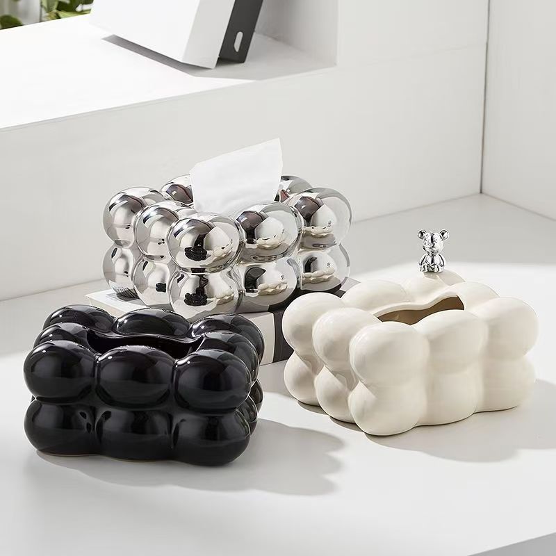 Tissue box Creative home paper box decoration light luxury ins style ceramic tissue box napkin box high-grade high appearance le