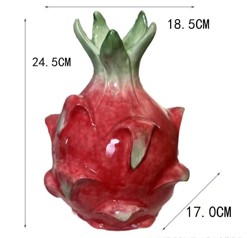 Red and red ceramic vase displays creative dragon fruit displays home TV set decorating crafts for new home