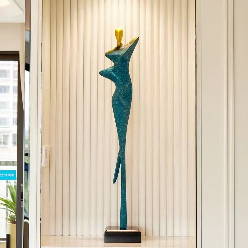 Modern simple abstract figure slender decoration floor decoration porch long strip high-grade light luxury living room art