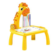 Children Drawing Table LED Projector Board Giraffe Hand Writing Painting Desk Kids Educational Learning Toys