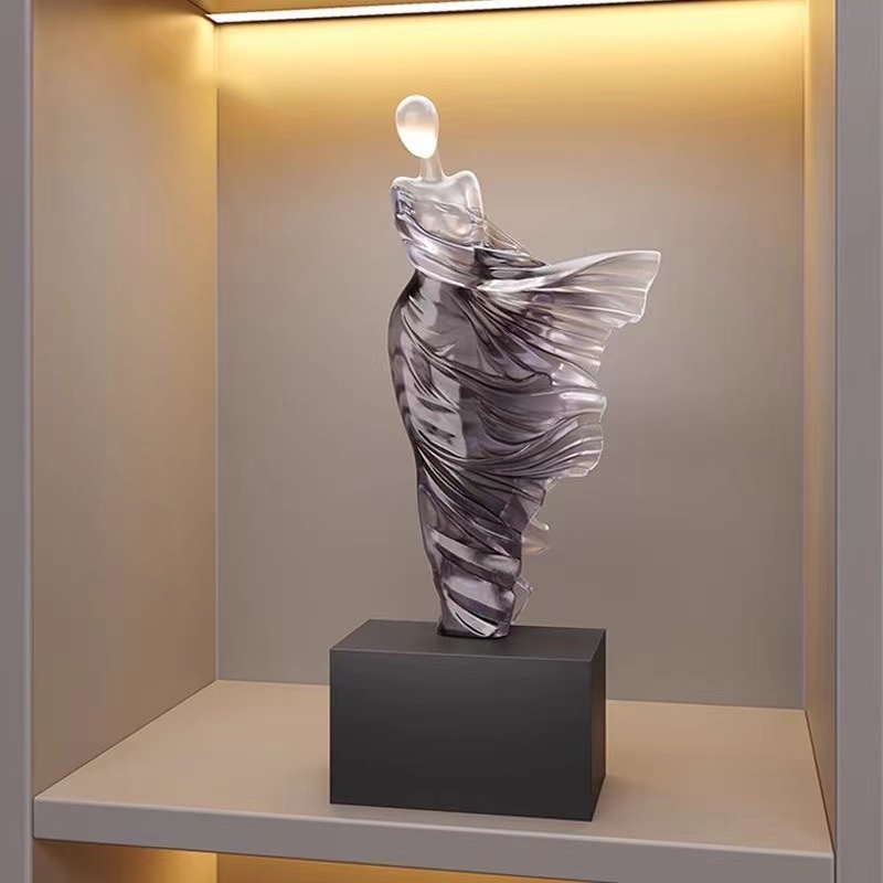Modern abstract art ornaments Senior entrance living room TV cabinet ornaments transparent resin figure sculpture art