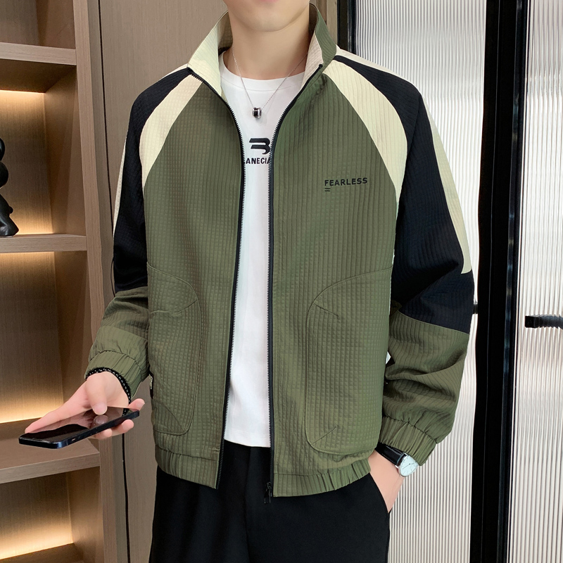 Thin jacket men's spring and autumn 2024 new trend casual baseball suit early spring and autumn men's jacket top
