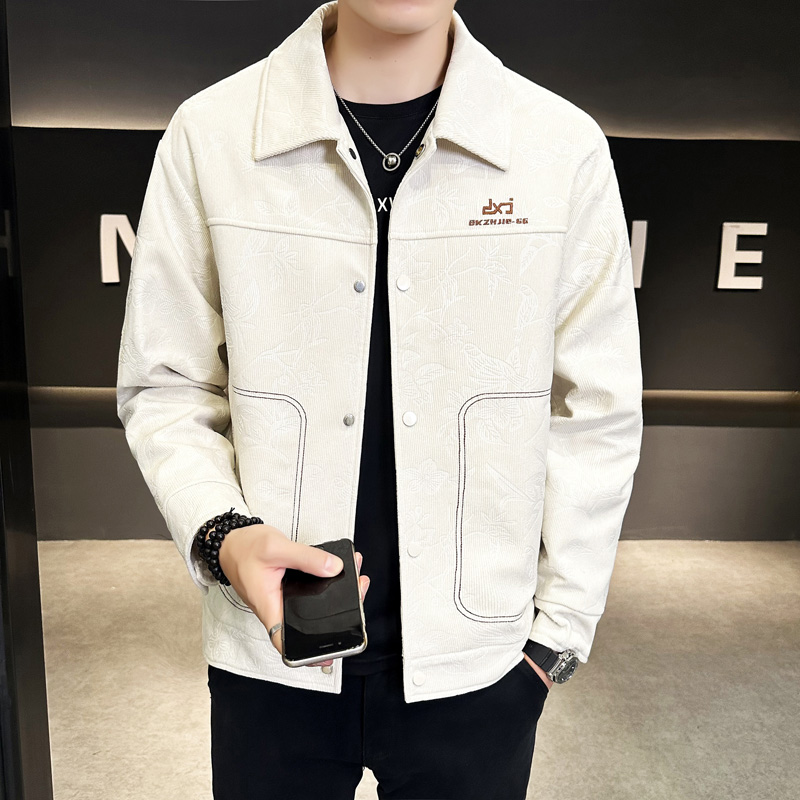 Men's Spring and Autumn 2024 New Trendy Casual Early Spring Thin Top Flip Collar Workwear Shirt Loose Jacket