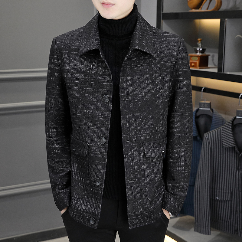 2024 Spring and Autumn Coarse Spinning Small Fragrant Woolen Coat for Boys, Autumn and Winter Trendy Brand Suit Top, Jacket Coat