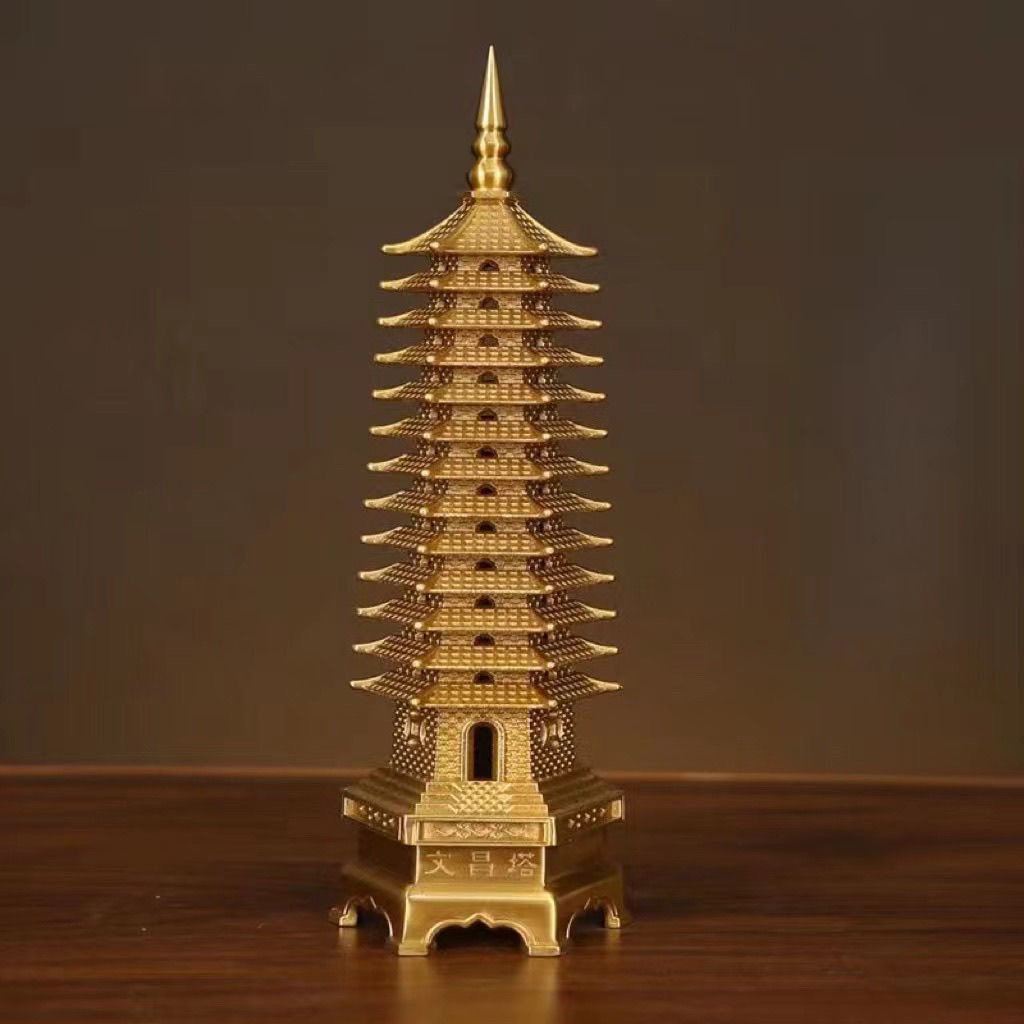 Genuine pure sargent Wenchang decoration living room study desk pagoda Ling long tower