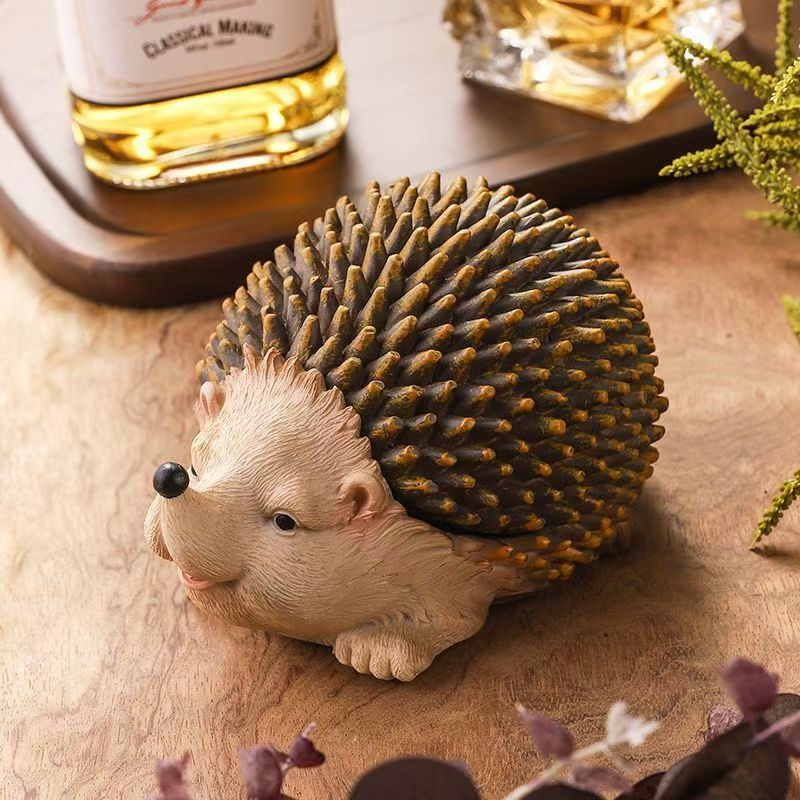 Hedgehog fly-proof ashtray Cute creative lid with lid tea table ornament Gift Personalized home decoration birthday