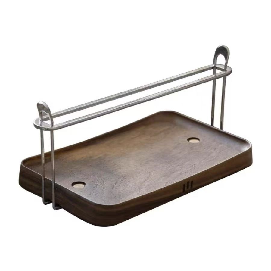 Minimalist light luxury landscape paper towel rack Black walnut minimalist table surface paper towel storage rack Bedroom paper 