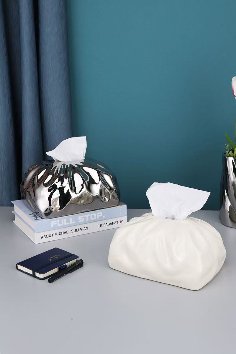 European cream style light luxury ceramic decoration paper towel box living room dining room paper napkin box tea table table de