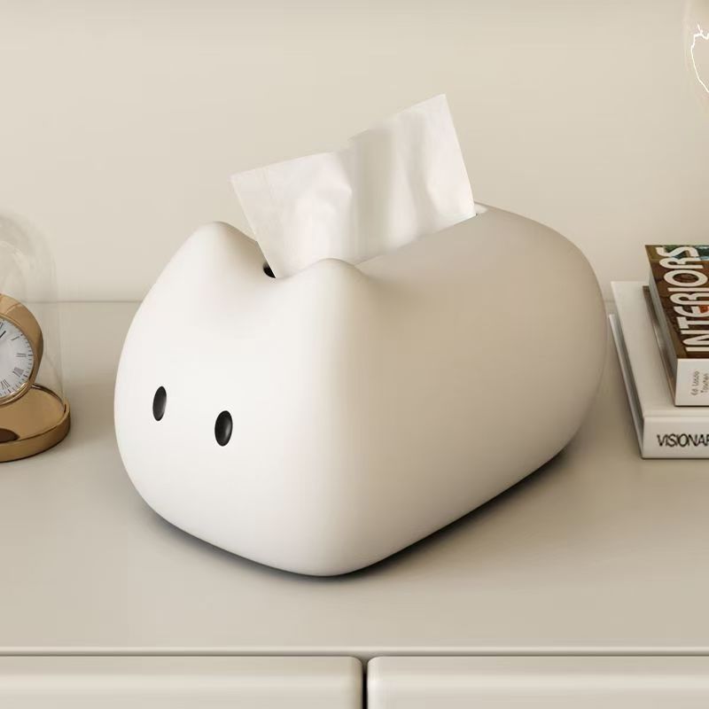Cartoon cat cream tissue box high appearance level coffee table tray tray living room home tabletop decoration