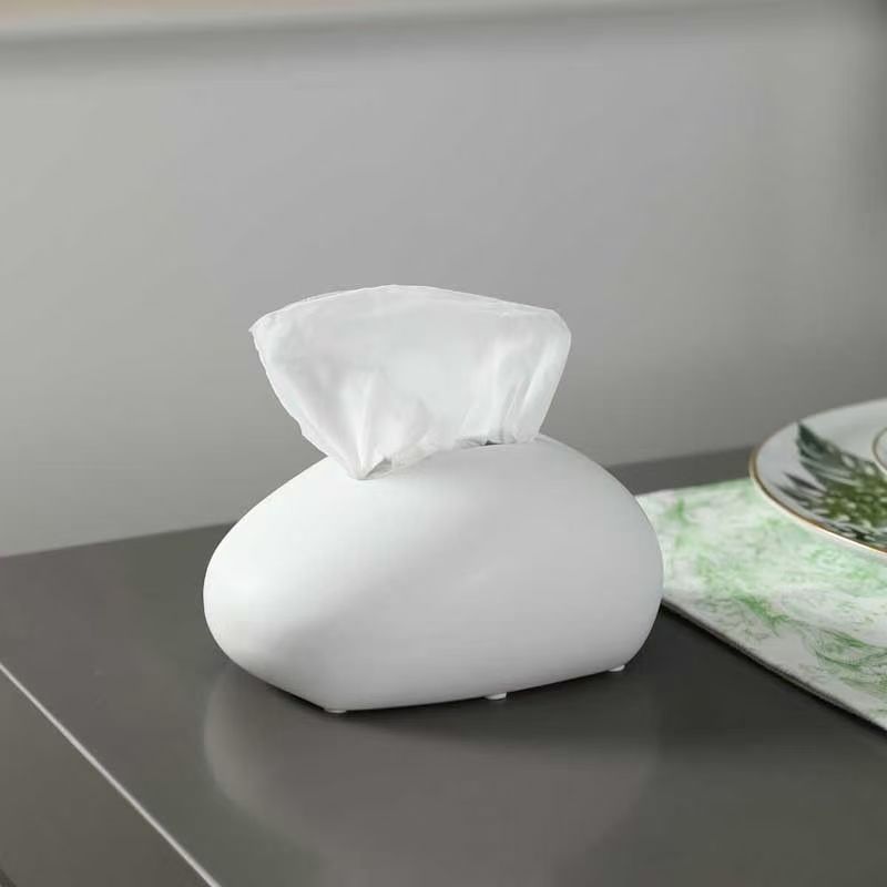 Nordic simple cream wind ceramic tissue box decoration living room table bedside table paper box toilet tissue box