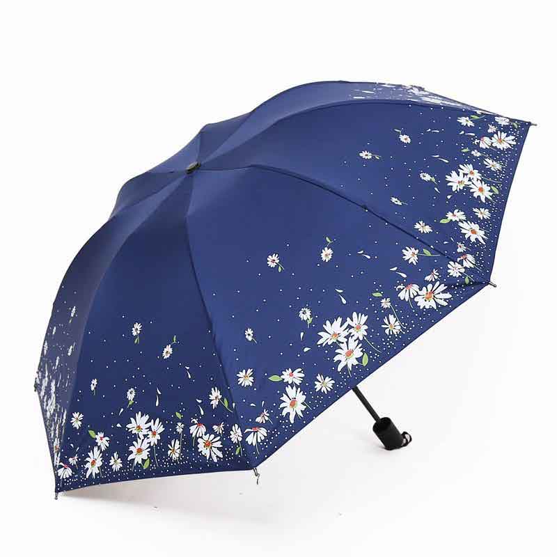 BRS户外卡希尔系列三折伞  LK-912 黑胶三折伞 8根伞骨 蓝色 晴雨两用